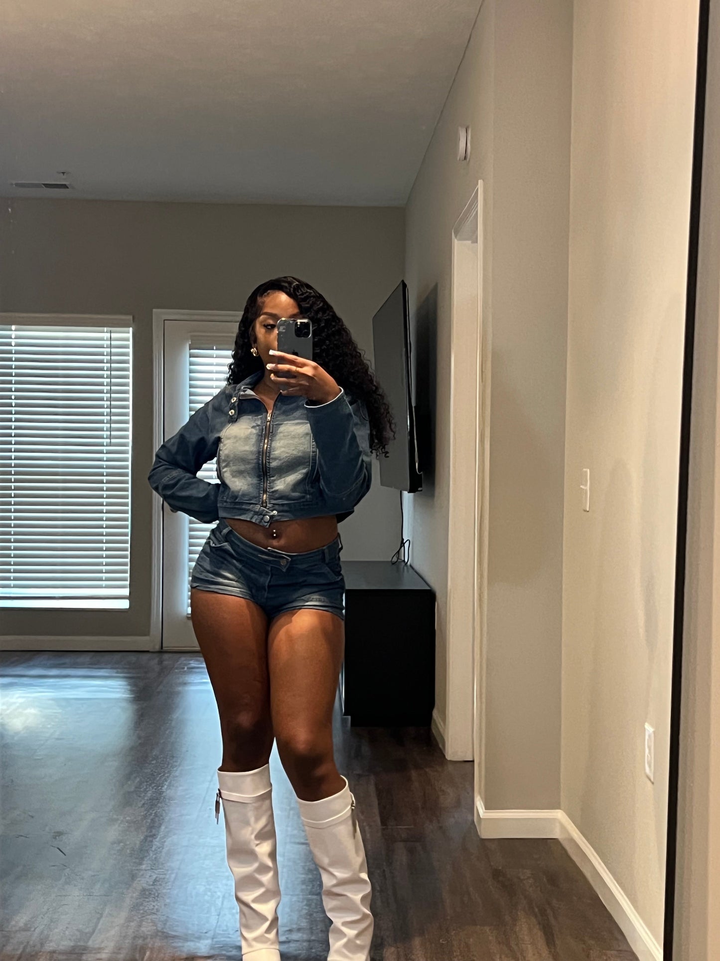Denim Short Set