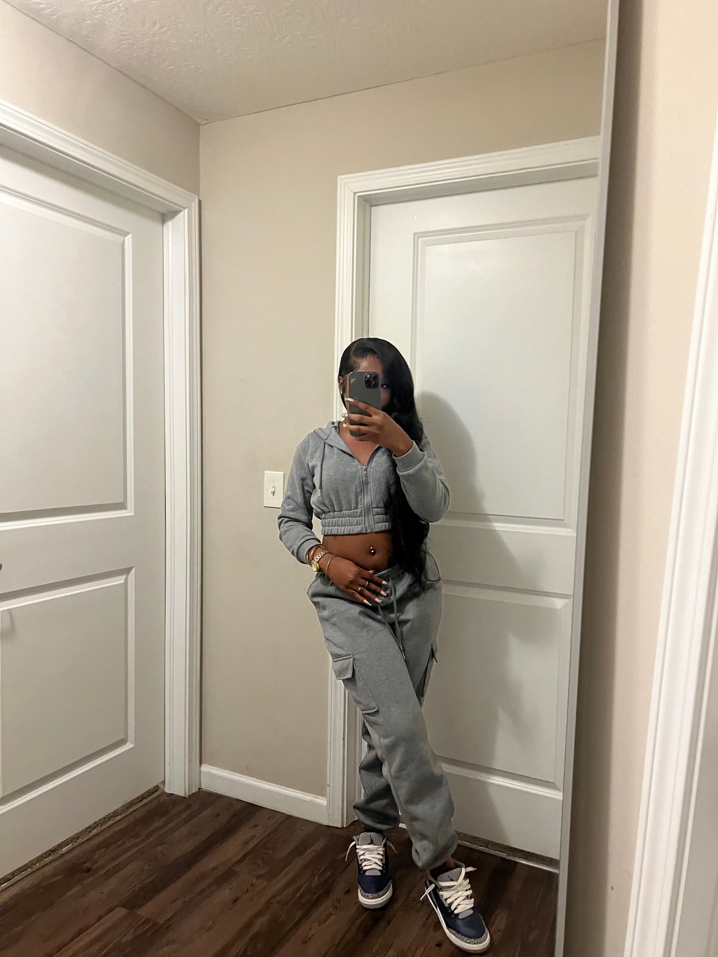 Cropped Cargo Jogging Set