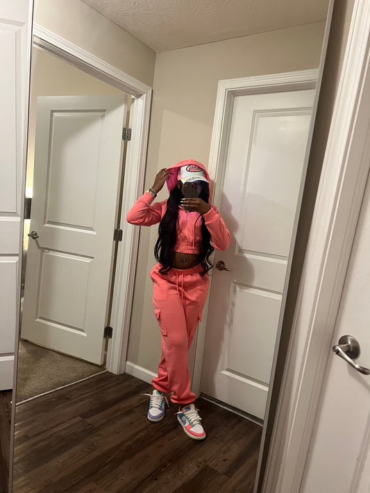 Cropped Cargo Jogging Set